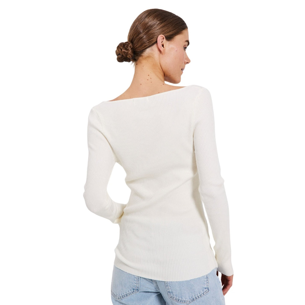 Norr W Sherry Heart Strik Top Off White