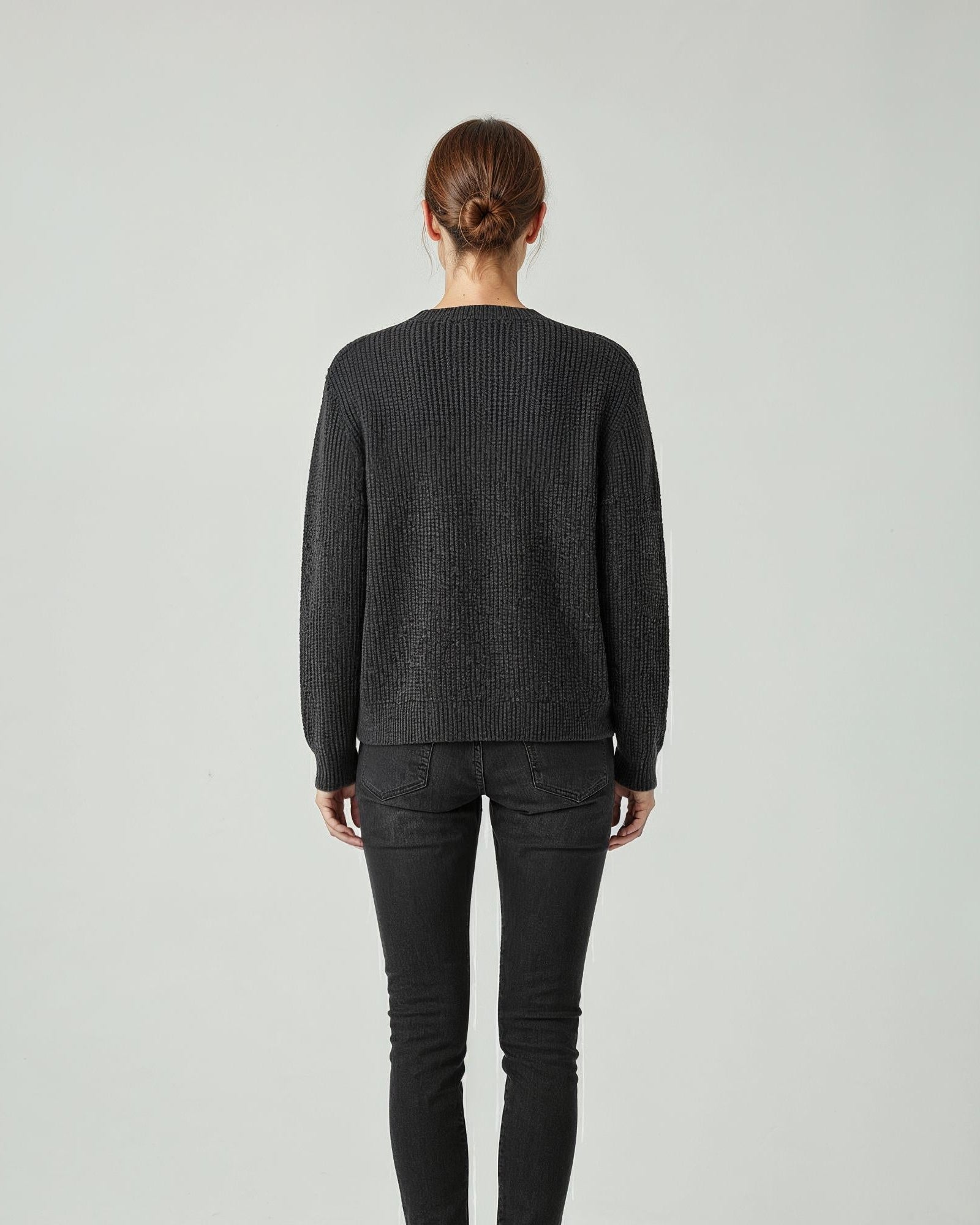 Studio Kopenhaken Bala Cardigan Dark Grey Melange Back